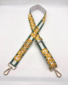 Handmade Green Bay Beaded <b>Bag</b> <b>Strap</b> Custom Adjustable Vintage Style Crossbody Purse with Portable Hook Wholesale <b>Replacement</b> - Product Image 2