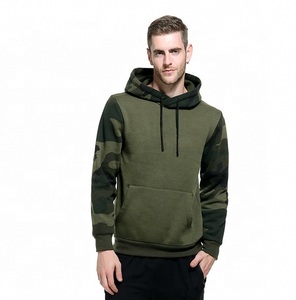 2026Camo Sleeves Plain Panel <b>Jumper</b> Men's Custom Pull Over Hoodie Plain Heavyweight Fleece Blank Men's Camo <b>Pullover</b> Hoodies - Product Image 3