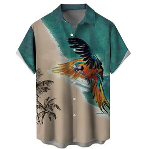 เสื้อชายหาดสไตล์ฮาวายสำหรับผู้ชายพิมพ์ลายดอกไม้แขนสั้นลำลองน้ำหนักเบาสวมใส่ในช่วงวันหยุดฤดูร้อน - Product Image 1