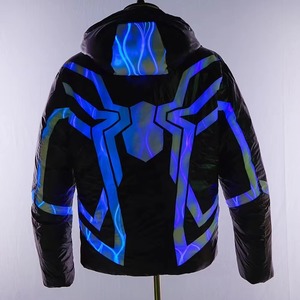 Doudoune LED rechargeable lumineuse RVB qui brille dans le noir, manteau d'hiver chaud à capuche pour événements nocturnes - Product Image 2