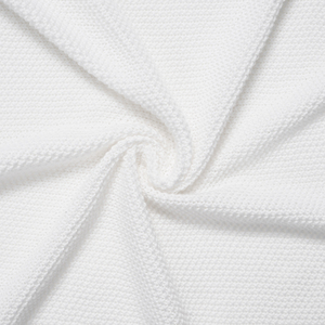 Eco-Friendly Cute Customizable Knitted Baby <b>Throw</b> Blanket 100% Cotton <b>White</b> Rectangle 209-278g Heirloom Vietnam Machine - Product Image 5