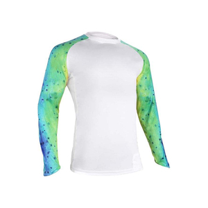 Camiseta de Pesca Personalizada de Manga Larga con Protección Solar, Color Blanco Degradado, Impresión por Sublimación, Anti-UV UPF 50, Unisex para Adultos - Product Image 1
