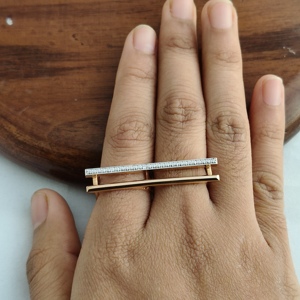 18K Yellow Gold Diamond Open <b>Wrap</b> Bypass Ring for Women Minimalist Solitaire Style <b>Wedding</b> Anniversary Party Fine Jewelry <b>Gift</b> - Product Image 4