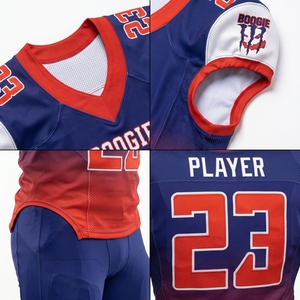 Uniforme de Fútbol Americano Personalizado de Alta Calidad, Camiseta de Manga Corta con Cuello en V, Poliéster y Spandex, Impresión Personalizada, Fabricación OEM en Sialkot - Product Image 3