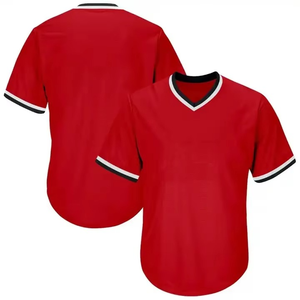Baseball Softball Jersey Solid V Neck Shirt 100%Polyester <b>Mesh</b> <b>Plus</b> <b>Size</b> Teams Wear Custom Team Name Logo Training Jersey - Product Image 3