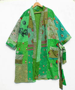 Kimono indio hecho a mano con patchwork de algodón kantha, elegante ropa de playa para mujer, bata de baño estilo japonés, kimono con patchwork, regalo para ella. - Product Image 4