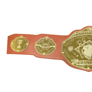 Ceinture de champion de lutte incontestée, design doré premium, cuir marron, édition collector - Product Image 3