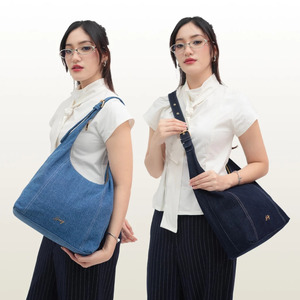 กระเป๋าสะพายไหล่ผู้หญิง Hody Stylish Denim สายเดี่ยว 60 ซม. ปิดซิป กันน้ำ ซับในผ้าซาติน 12 นิ้ว ใช้ได้ทุกวัน - Product Image 6