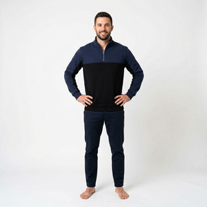 Sudadera con media cremallera de felpa francesa de tejido bucle para marcas de gimnasios, venta al por mayor de fábrica - Product Image 4