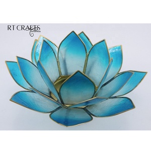 Vase en résine peint à la main, lotus chakra, ensemble cadeau de méditation |   Porte-bougies spirituels Feng Shui, cadeaux religieux pour le bien-être - Product Image 3