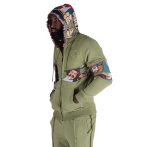 Streetwear Custom High Quality <b>Embroidery</b> Printed Zip up Hoodie Sweatsuit Flared Jogger Sweatpants and Distressed Hoodie <b>Set</b> for - Product Image 3