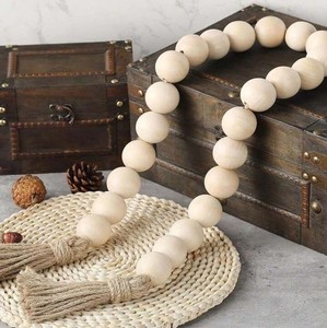 high quality Popular Wooden Beads String Twine <b>Christmas</b> <b>Trees</b> Decorated with Wood Bead Garland Round Wood Crafts lametierartz - Product Image 1