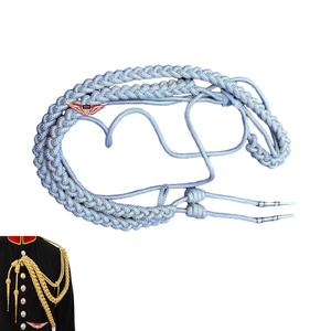 Braided Aiguillette Shoulder <b>Silver</b> <b>Wire</b> <b>Silver</b> Aiguillette <b>Wire</b> Cord Aiguillette Metallic <b>Silver</b> Tip - Product Image 1
