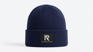 Custom Embroidered 3D Rib Knit 100% Acrylic Adjustable Beanie <b>Hat</b> <b>Winter</b> Warm Cuffed with Woven Logo for Men & Women - Product Image 2