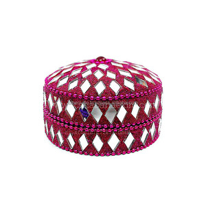Boîte ronde en aluminium et perles avec couvercle, boîtes à bijoux multicolores pour mariage et organisateur de bijoux pour femmes - Product Image 5
