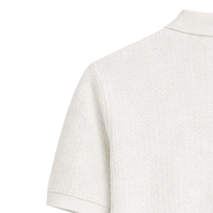 Polo en tricot texturé pour homme, manches courtes, coton premium, toucher doux, coupe ajustée, décontracté, élégant, vêtement d'été respirant, vente en gros - Product Image 4