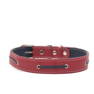 Collar para Perro de Cuero con Remaches, Hebillas y Clips de Latón, y Patrón de Hilo de Nylon, para Exportación - Product Image 5