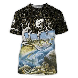 Chemise de pêche personnalisée respirante avec protection UV, vêtements de performance, séchage rapide, polyester, manches courtes - Product Image 4