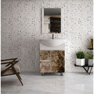 Shopie Collection Eco Wall-Mounted Ceramic Basin Bathroom <b>Vanity</b> <b>Table</b> with Mirror Included Indigo collection Design From India - Product Image 1