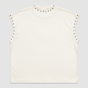 Camiseta sin mangas personalizada con pedrería, 100% algodón jersey, tela suave, estilo vintage, estampado gráfico, para unisex. - Product Image 2