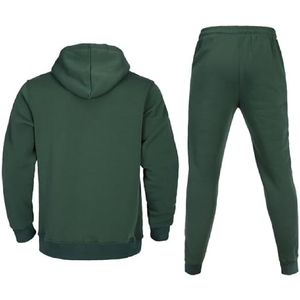 Conjunto deportivo de dos piezas para hombre de alta calidad, sudadera con capucha de dos tonos con cremallera, pantalones deportivos, logotipo personalizado, forro polar, ropa deportiva para correr. - Product Image 2