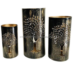 Bougeoir rond en métal fait à la main le plus vendu support décoratif couleur or pour hôtel et maison table au meilleur prix Inde - Product Image 5