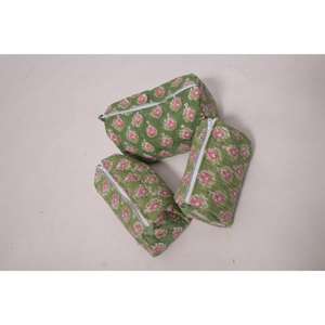 Bolsa de Maquillaje con Estampado Floral de Algodón, Bolsa de Cosméticos para Mujer, Bolsa de Aseo de Viaje con Cierre, Bonito Regalo Floral - Product Image 5