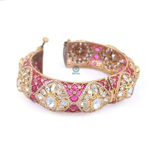 Parinika Polki Designer Fine Brass Imitation Casual Bangles Bracelet From India - Product Image 4