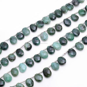Émeraude naturelle à facettes en forme de rose coupée 8 pouces 8x10 à 4x10.5 MM perles de pierres précieuses pour la fabrication de colliers de bijoux - Product Image 1