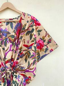 Vestido Kaftán Informal de Verano con Estampado Floral Tropical, sin Mangas, de Algodón, para Mujer, Ropa de Playa, Estilo Asia Pacífico - Product Image 3