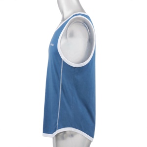 Débardeur sans manches Amkoor pour homme, bleu roi, col rond, séchage rapide, respirant, en polyester tricoté, vêtement de sport décontracté, color block - Product Image 3