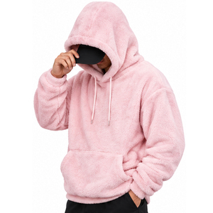 <b>Men</b> Women Warm <b>Sherpa</b> <b>Fleece</b> Hoodie Wholesale Soft Plush Winter Pullover Sweatshirt Custom Logo Print Eco-Friendly Pocket - Product Image 6