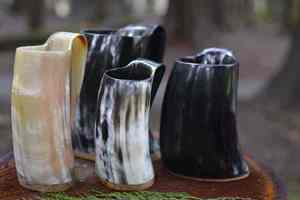 Jarra Vikinga Artesanal de Cuerno Natural de Búfalo, Jarra Medieval para Cerveza con Asa, Taza Rústica para Beber Cerveza o Hidromiel - Product Image 6