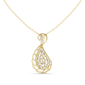 จี้เพชรทรงกลมทองคำขาว 14K เพชรเพาะเลี้ยงสำหรับผู้หญิง สวมใส่ในงานปาร์ตี้ เพชรเพาะเลี้ยงใหม่ - Product Image 1