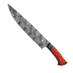 Couteau de chef Burraq personnalisé fait main en acier inoxydable, lame de 8 pouces, épaisseur de 3,0 mm, magnifique manche en bois, cadeau - Product Image 3