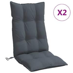 Juego de 2 cojines antracita para silla de respaldo alto para uso en exteriores - Product Image 2