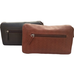 High Quality Fashionable Unisex <b>Large</b> Travel Genuine Leather Cosmetic Bag Geometric Pattern Zipper Closure <b>Pillow</b> Shape-Keven - Product Image 1