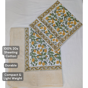 Luxury Rajasthan Artisanal Pigment Printed 3-Piece <b>King</b> <b>Size</b> Bedsheet Set 100% Cotton Eco-Friendly Non-Toxic Dyes 200TC Hotel - Product Image 4