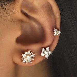 Orecchini a polsino pendenti VAGZEB da ragazza, stile bohémien, alla moda, con strass di cristallo, senza piercing richiesto - Product Image 1