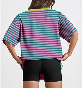 Camiseta de Cuello Redondo para Mujer, 100% Algodón, Apliques, Fresca, Suave y Transpirable, Manga Corta, Ropa Casual de Verano para Venta al Por Mayor y Exportación - Product Image 2