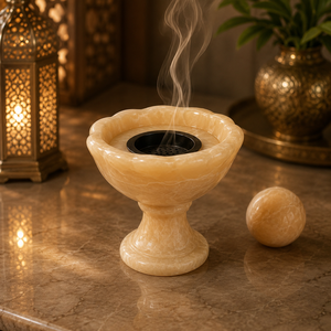 Brûleur à Bakhoor décoratif en résine avec calligraphie arabe dorée, porte-encens, décoration de maison pour Ramadan et Eid, accessoire cadeau - Product Image 6