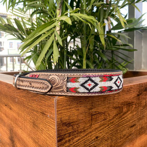 2025 Popular Luxury Designer Custom Hand Tooled Leather Dog Collar Personalized Manufacturer Genuine Cow Leather Pet Dog Collar - Product Image 3