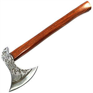 Handmade Viking Tomahawk <b>Axe</b> Head High Carbon Steel Stainless Steel Blade Natural Wood <b>Handle</b> Outdoor Camping Survival Use Heavy - Product Image 1