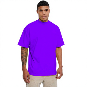 Camiseta de Hombre Oversize de Color Liso 100% Algodón, Manga Corta, Cuello Redondo, Estilo Casual Urbano, Verde Claro, Tejido de Punto, Anti-Pilling - Product Image 2