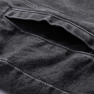 Men's Dark <b>Wash</b> Denim Jacket Cotton Lining Turn-down Collar Casual <b>Winter</b> Eco-friendly 220g Single Breasted Regular Fit - Product Image 3