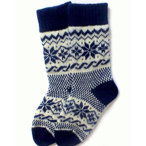 Chaussettes en laine et nylon pour homme, motif géométrique tricoté jacquard, chaussettes épaisses d'hiver thermiques - Product Image 4