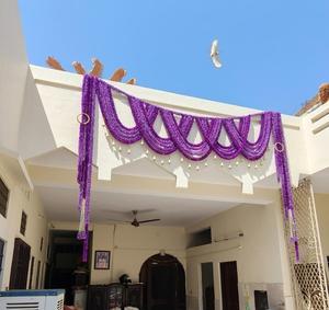 Beautiful Purple Color Fabric Bandarwar/Toran/ Door Valance For South Indian Wedding Theme Decoration - Product Image 5