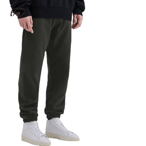 2024 Unisex Autumn Winter Dark Casual Lightweight French Terry Sweatpants Custom Logo High Elastic Waist <b>Drawstring</b> Pants - Product Image 2