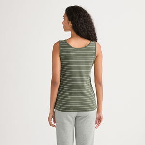 Débardeur Femme Rayé Vert Olive Col Rond Qualité Premium 2026 – Style Décontracté en Maille Respirante - Product Image 4
