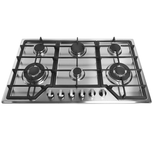 Table de cuisson à gaz encastrable professionnelle à 6 brûleurs en acier inoxydable avec fonction étanche, compatible GPL/GN, pour cuisines domestiques - Product Image 3